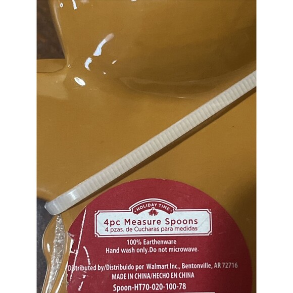 Holiday Time Gingerbread Family Ceramic Measuring Spoon Set 4pc Christmas Time - Picture 4 of 4